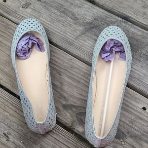 Glitter silver flats